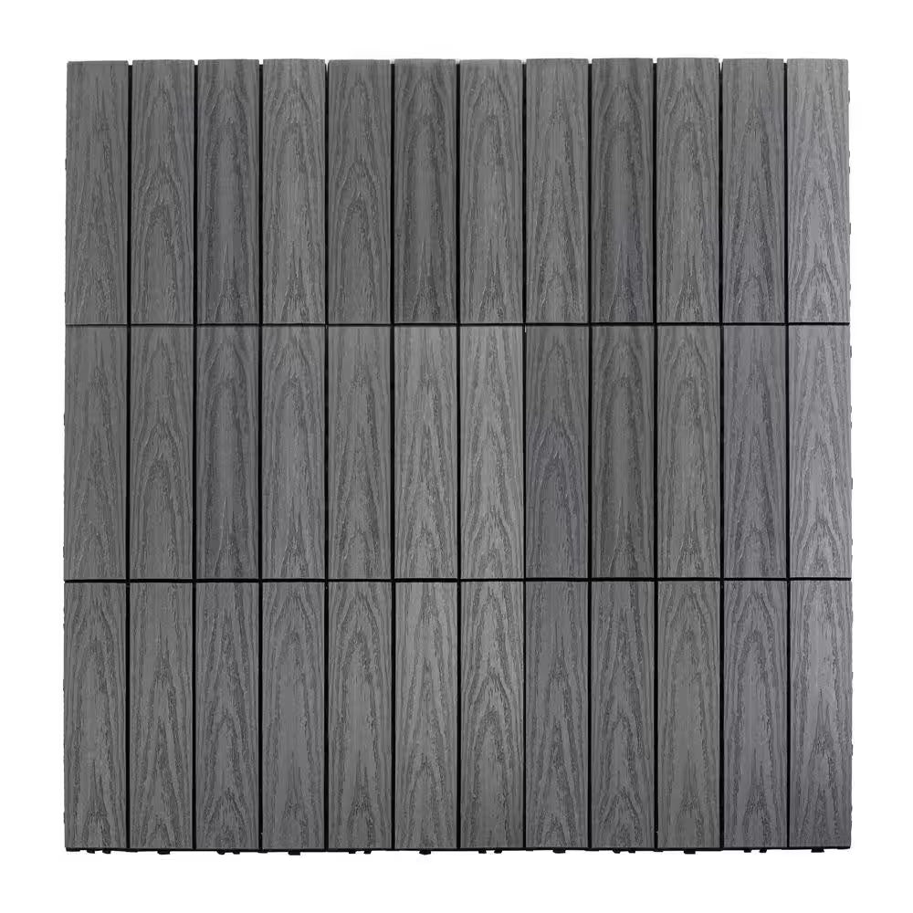 Ultrashield Naturale 1 Ft. X 1 Ft. Quick Deck Outdoor Composite Deck Tile in Westminster Gray (10 Sq. Ft. per Box)