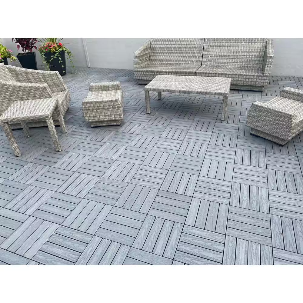 Ultrashield Naturale 1 Ft. X 1 Ft. Quick Deck Outdoor Composite Deck Tile in Westminster Gray (10 Sq. Ft. per Box)