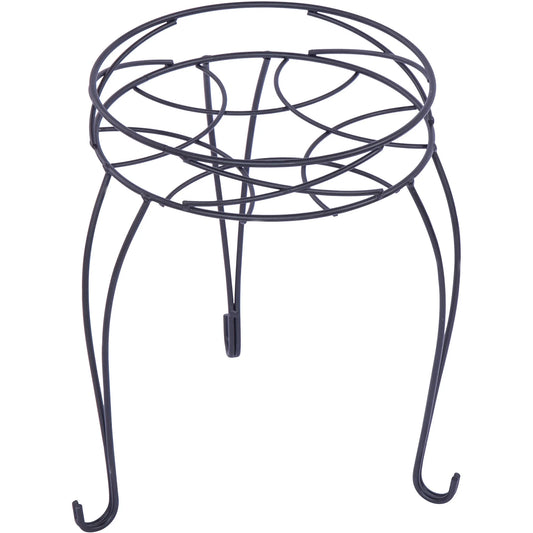 13IN  round Matte Black Metal Plant Stand