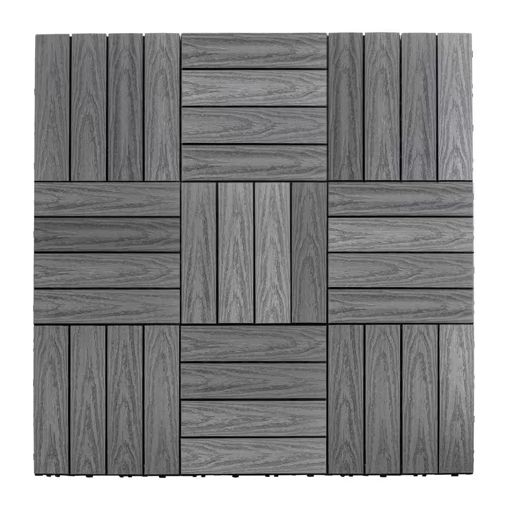 Ultrashield Naturale 1 Ft. X 1 Ft. Quick Deck Outdoor Composite Deck Tile in Westminster Gray (10 Sq. Ft. per Box)