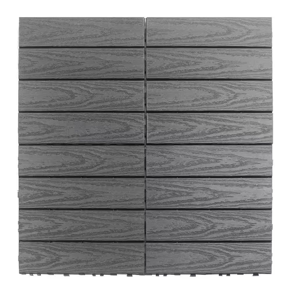 Ultrashield Naturale 1 Ft. X 1 Ft. Quick Deck Outdoor Composite Deck Tile in Westminster Gray (10 Sq. Ft. per Box)