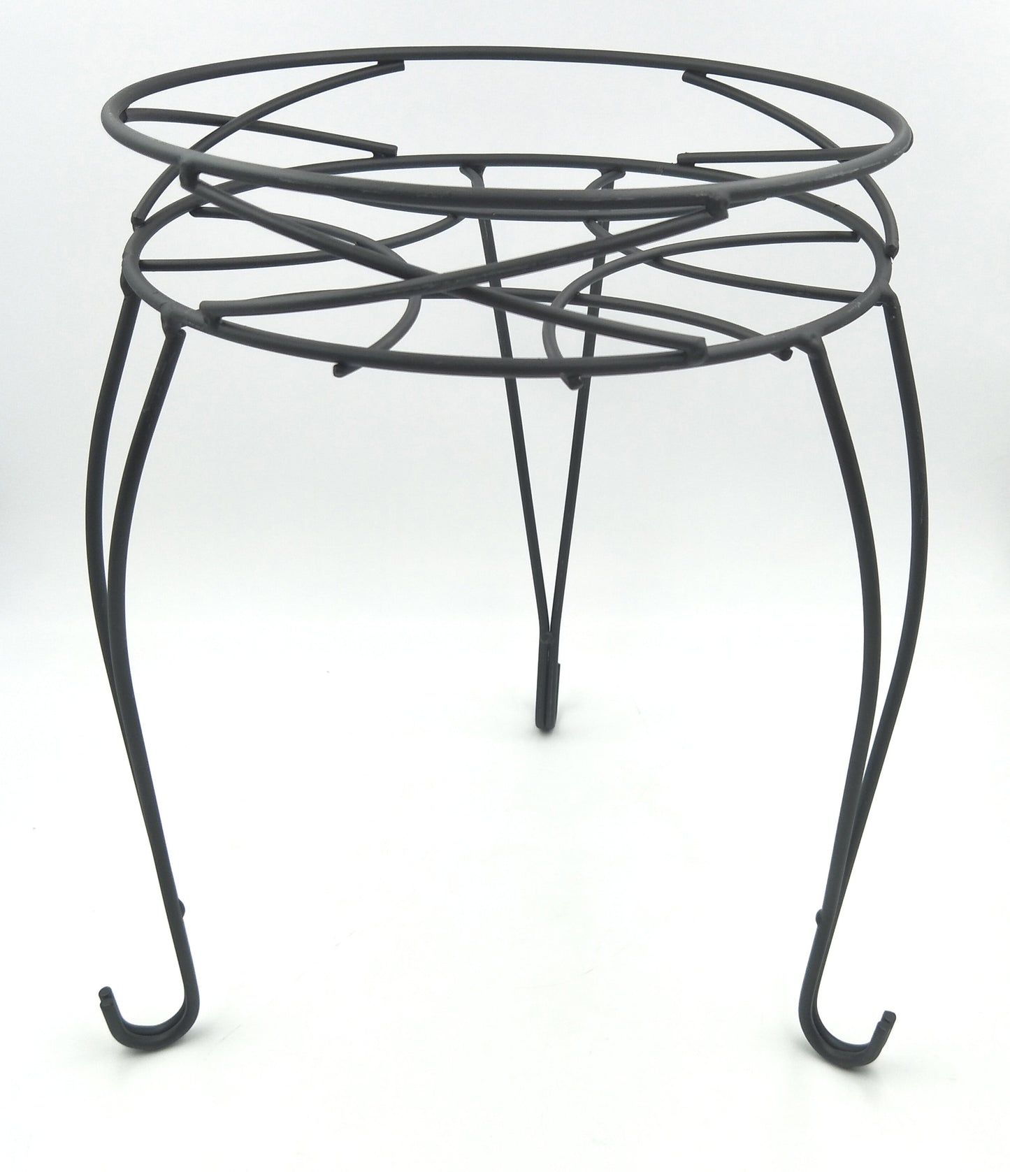 13IN  round Matte Black Metal Plant Stand