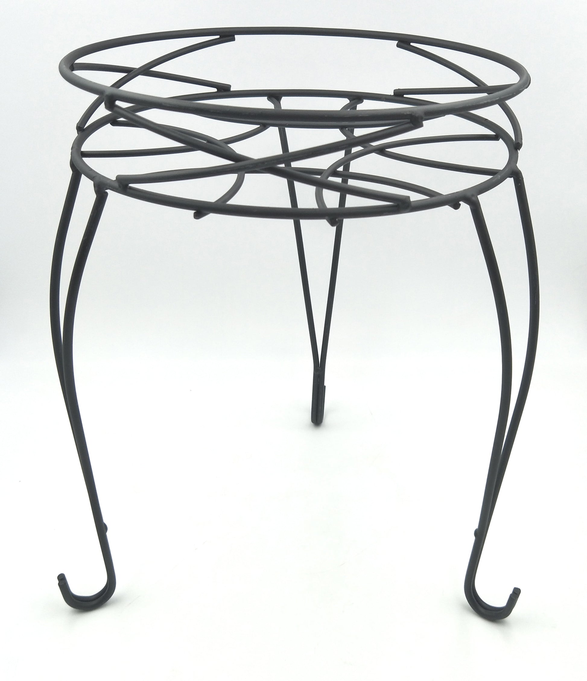 13IN  round Matte Black Metal Plant Stand