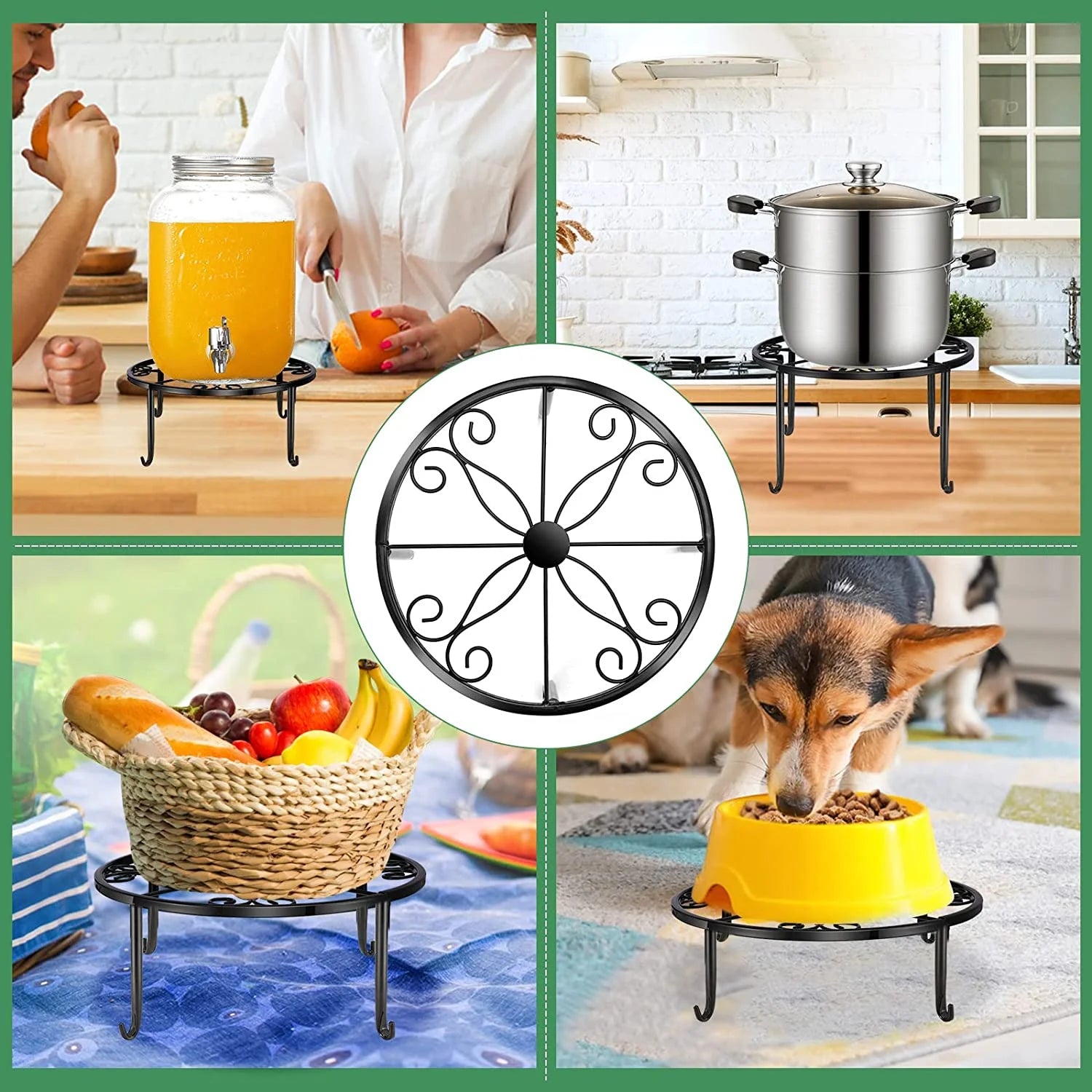 5 Pack Metal Plant Stand for Outdoor Indoor Heavy Duty Flower Pot Stands round Plant Shelf Black