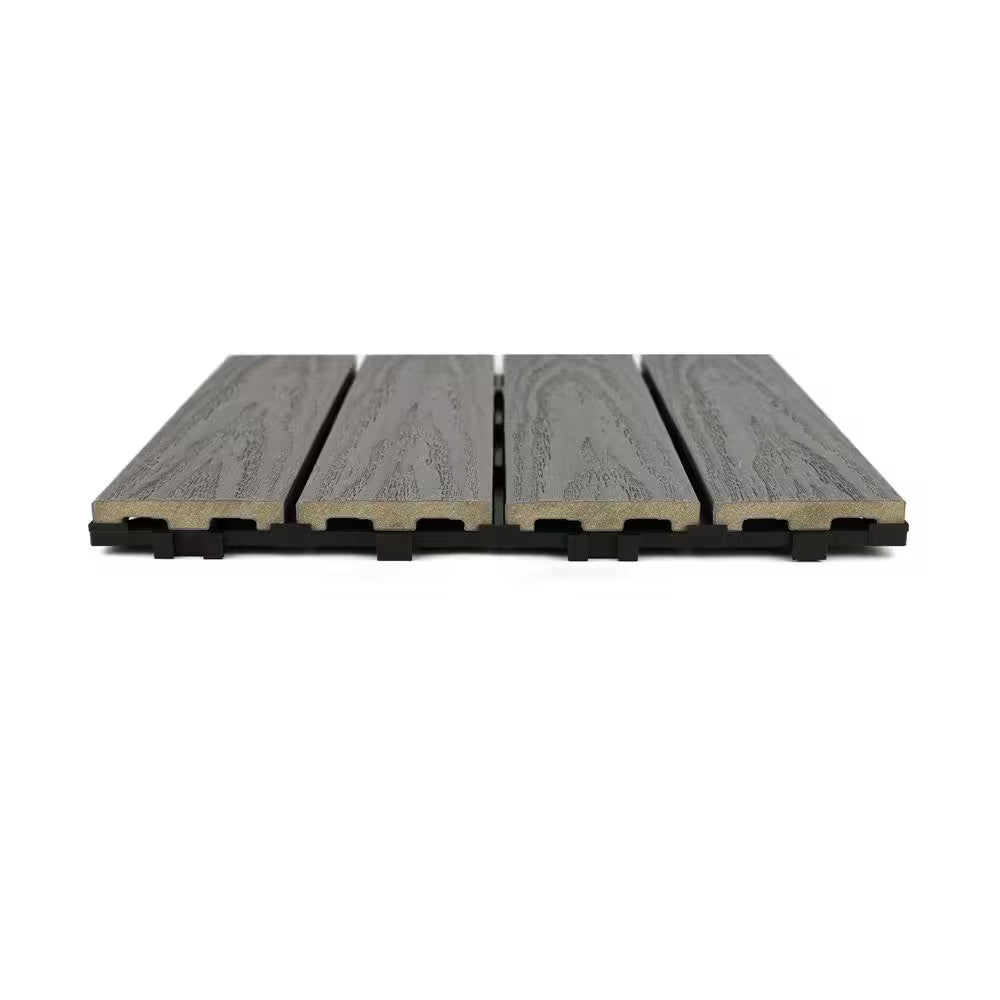 Ultrashield Naturale 1 Ft. X 1 Ft. Quick Deck Outdoor Composite Deck Tile in Westminster Gray (10 Sq. Ft. per Box)